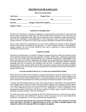 Roster Waiver & Release Form