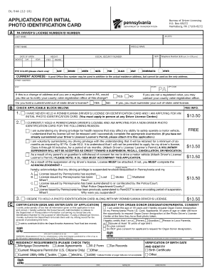 Pennsylvania Photo Identification Card Application