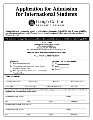International Student Application Form
