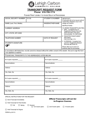 Transcript Request Form
