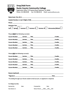 Drop/Add Form