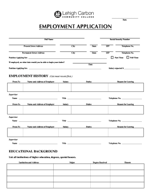 Employment Application Form