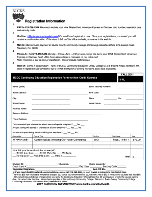 BCCC Continuing Education Registration Form