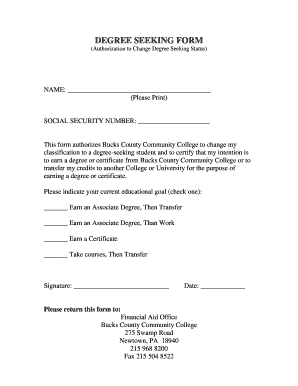 Degree Seeking Form