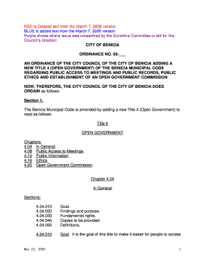 RED is Deleted text from the March 7 2005 version BLUE is - firstamendmentcoalition