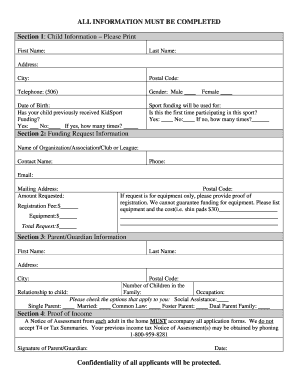 KidSport Grant Application Form