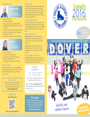 Phillips Academy Skating School Registration Form