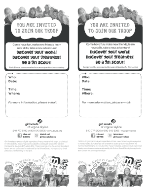Girl Scout Troop Invitation