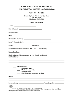 Case Management Referral Form