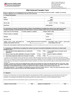 HSA Rollover/Transfer Form