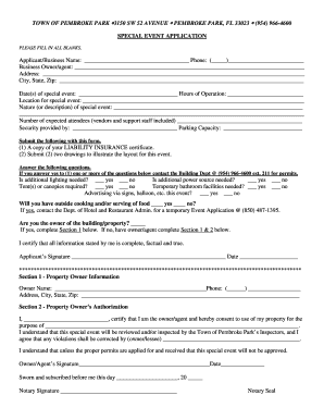 Special Event Application