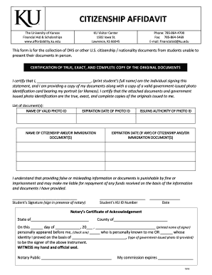 Citizenship Affidavit