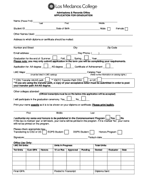 Application for Graduation