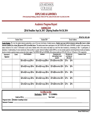 Academic report example - : (925) 4392181 x3138 Fax: (925) 4323904 Academic Progress Report Academic Term Fall Deadline: Sept 26, 2013 Spring Deadline Feb 28, 2014 insite - losmedanos