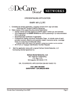 Nevada State Credentialing Application