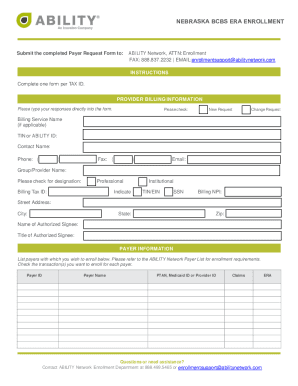 Nebraska BCBS ERA Enrollment Form