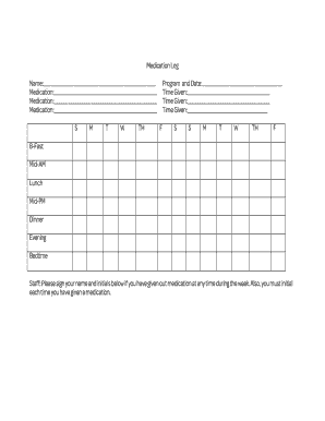 Medication Log Form