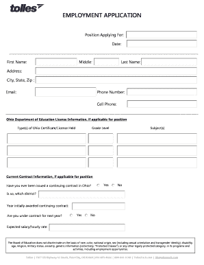 Employment Application Form