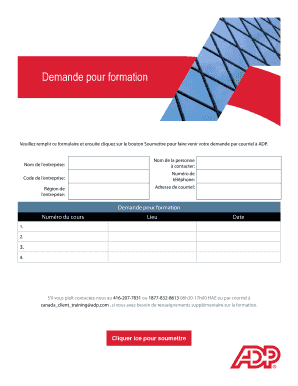 Demande pour formation