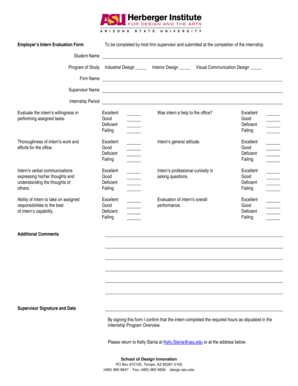 Employer’s Intern Evaluation Form