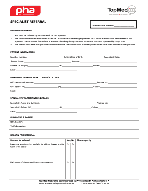Specialist Referral Form