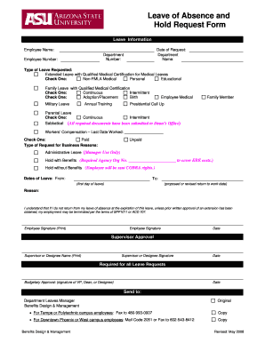 Leave of Absence and Hold Request Form