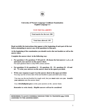 University of Warsaw Language Certificate Examination