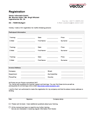Training Registration Form