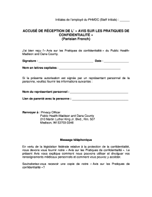 ACCUS DE RCEPTION DE L AVIS SUR LES PRATIQUES DE