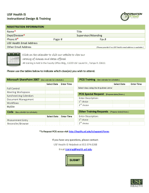 USF Health Training Registration Form