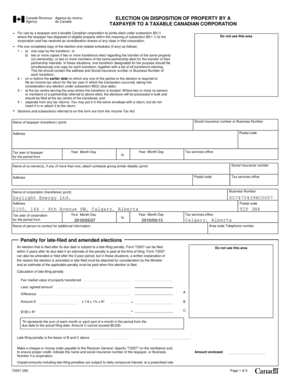 Canada Revenue Agency Form T2057