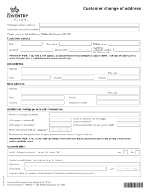 Customer Change of Address Form