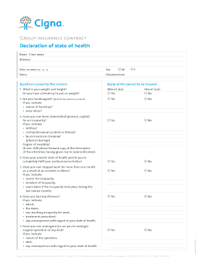 Group Insurance Health Declaration Form