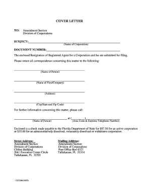 Resignation of Registered Agent for a Corporation