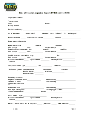 Time of Transfer Inspection Report