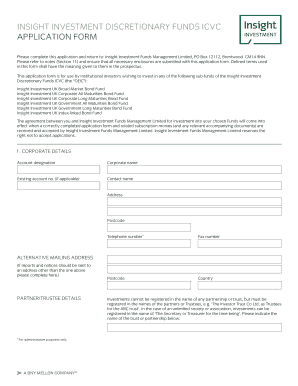 Insight Investment Discretionary Funds ICVC Application Form