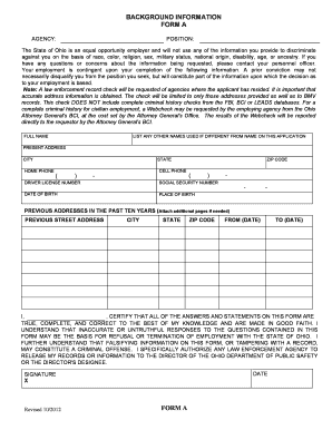 Ohio State Employment Application Form