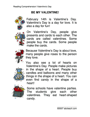 Valentine's Day Reading Comprehension