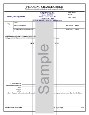 Flooring Change Order Form