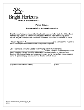 Minnesota Infant Rollover Permission Form
