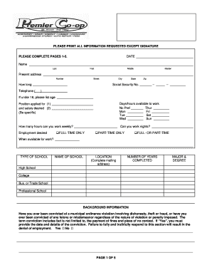 Application for Employment