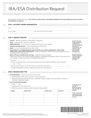 IRA/ESA Distribution Request Form