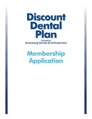 Greenberg Dental Discount Plan Application