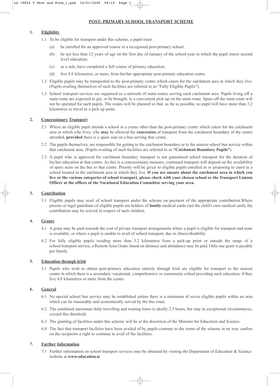 Post-Primary School Transport Scheme