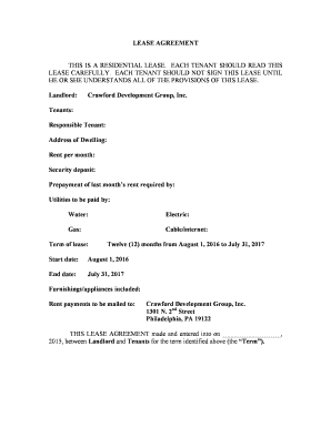 Residential Lease Agreement