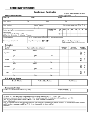 Employment Application Form
