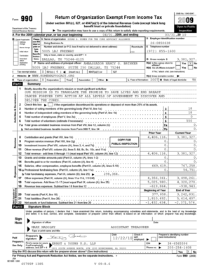 Form 990 Tax Return for Exempt Organizations
