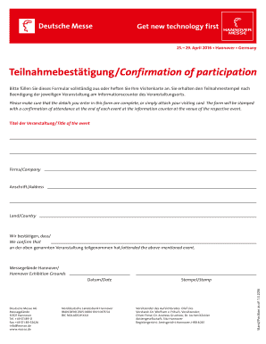 Confirmation of Participation Form