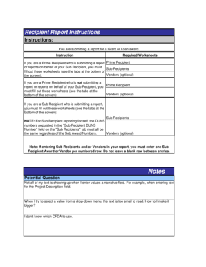 Recipient Report for Grant or Loan