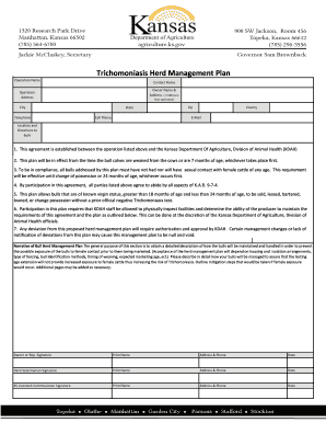 Kansas Trichomoniasis Herd Management Plan